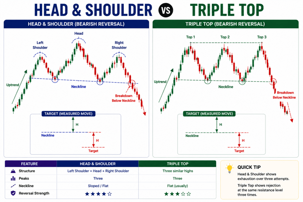 Head and Shoulders Pattern: Identification, 4 Types, Easy Trading Guide with Our Backtest Result 132 What is the Difference between Triple Top and Head and Shoulders