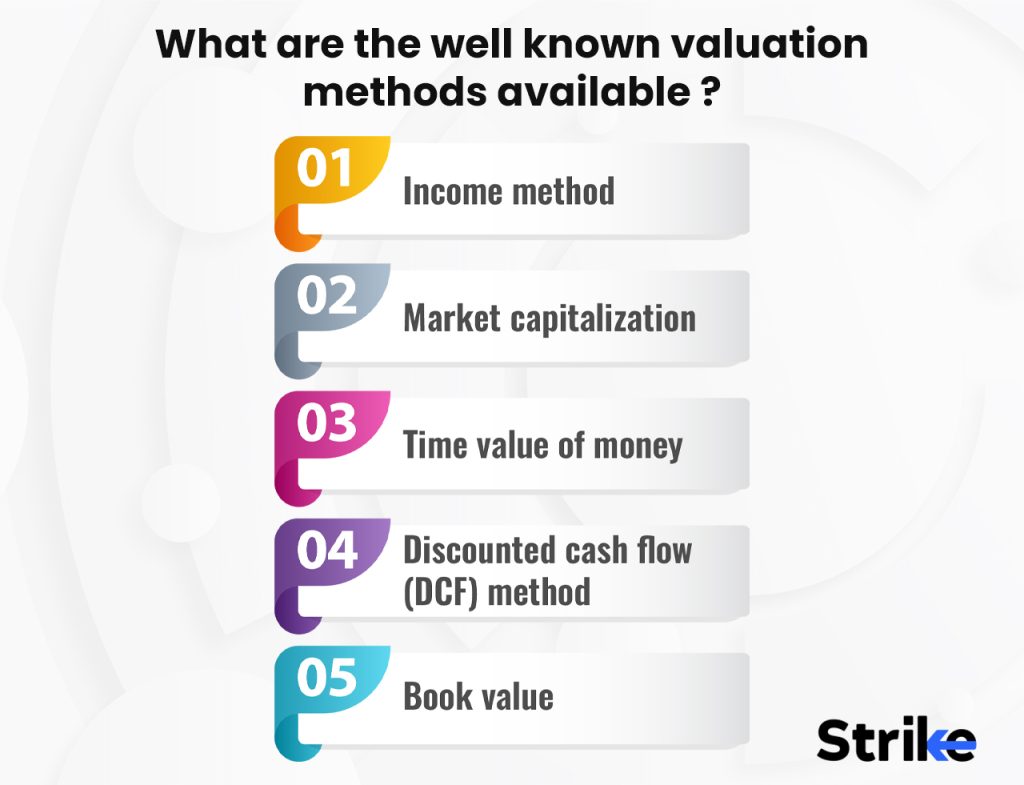 What are the well known valuation methods available
