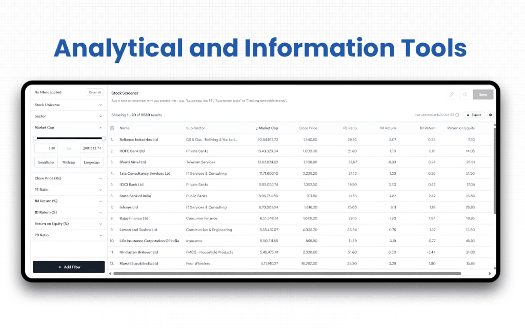 Analytical and Information Tools