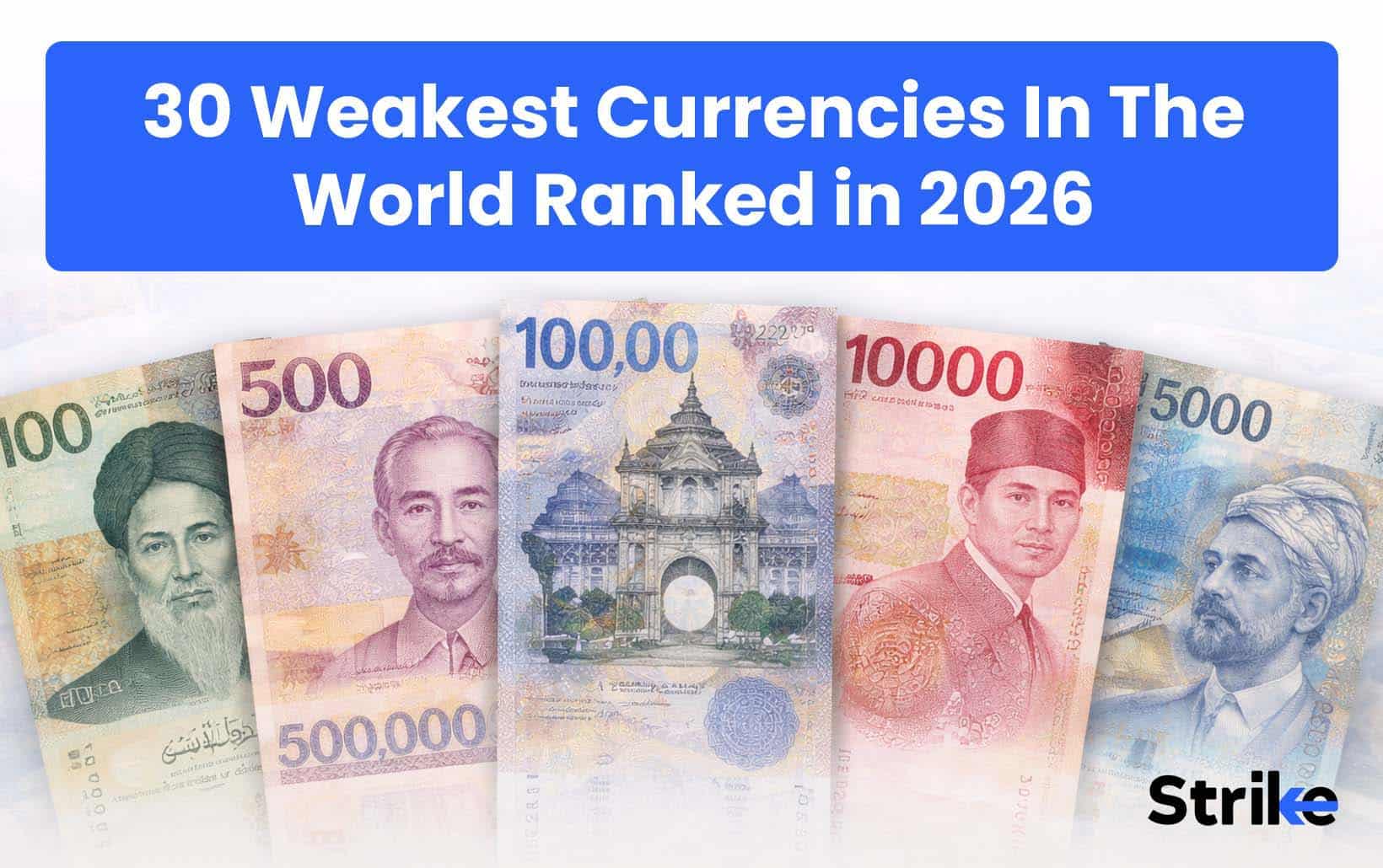 30 Weakest Currencies In The World Ranked in 2026