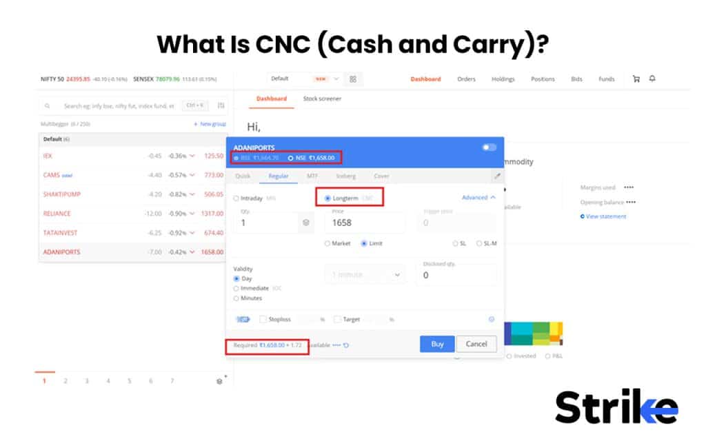 CNC, MIS and NRML: Full Form, Meaning, Differences, Which One to Choose & When 1 What Is CNC (Cash and Carry)?