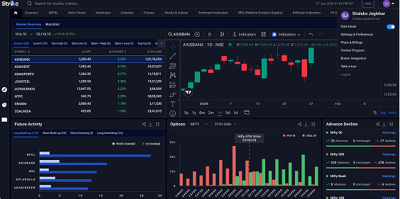Trading dashboard